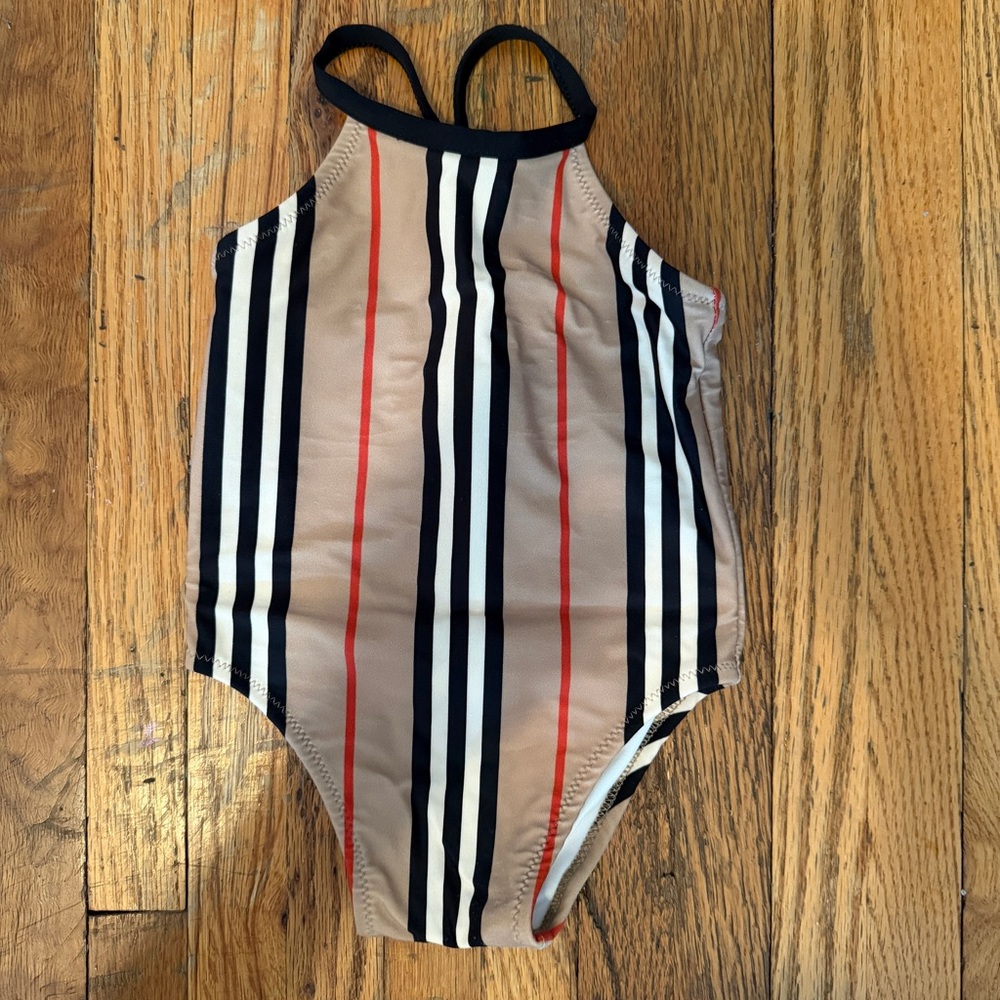 Striped Halter One-Piece Swimsuit